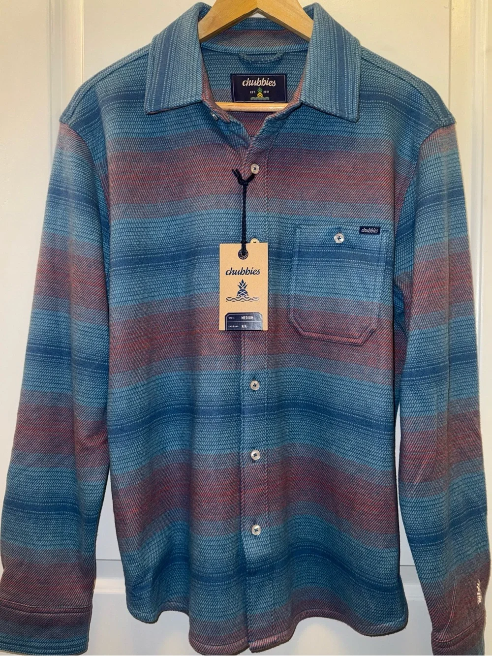 NWT Chubbies “The Sunset Stripe” Soft Brushed Knit Overshirt